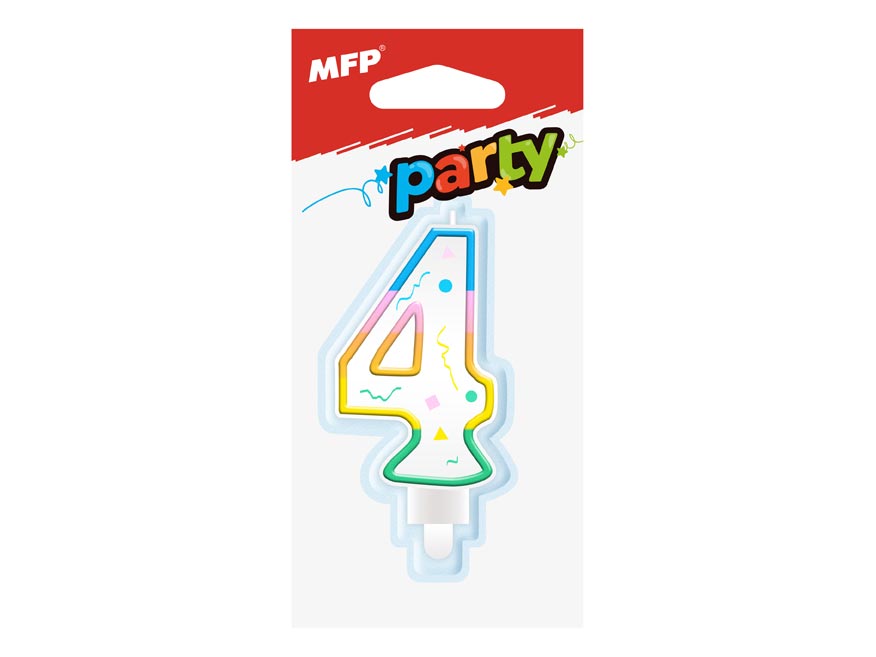 Fotografie MFP 8800057 dortová svíčka č. 4 duhová