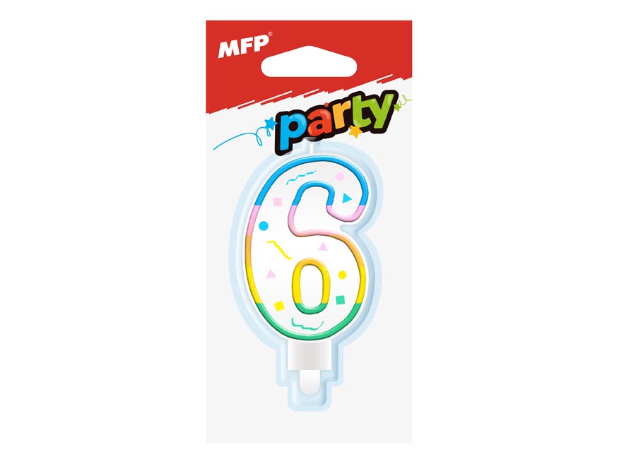 Fotografie MFP 8800059 dortová svíčka č. 6 duhová