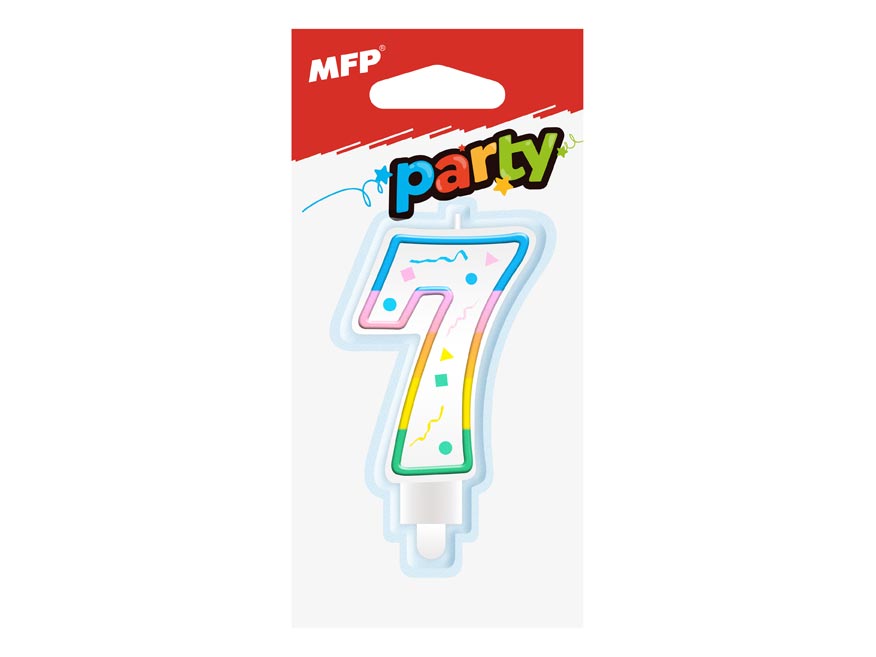 Fotografie MFP 8800060 dortová svíčka č. 7 duhová