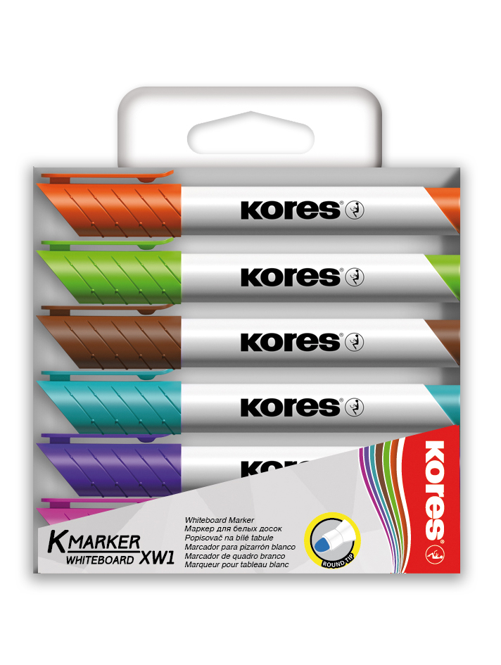 Fotografie Popisovač Kores K-Marker Whiteboard sada 6 barev Kores A49:0075_2080200