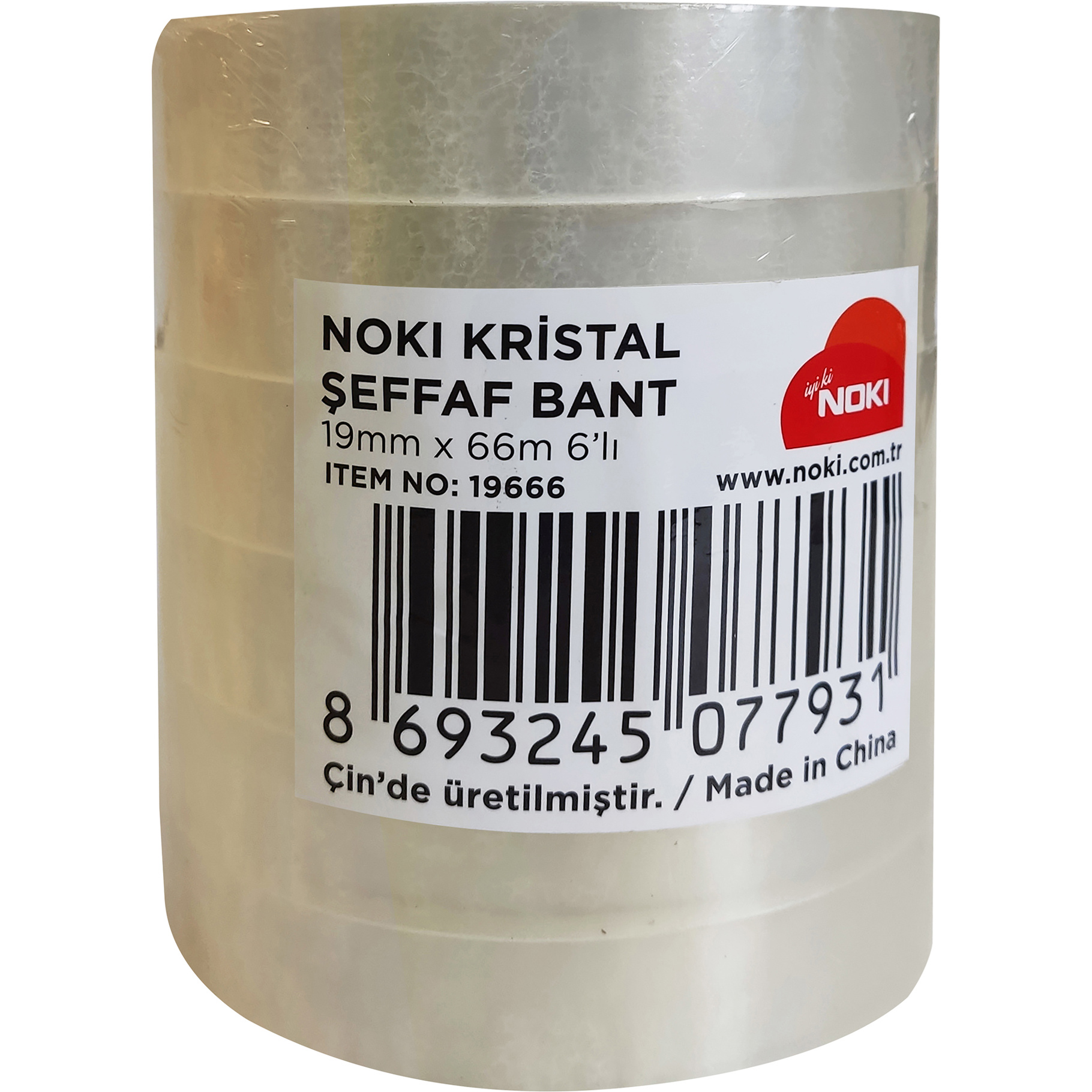 NOKI Lepicí páska kancelářská 19mm x 66m, 6 ks