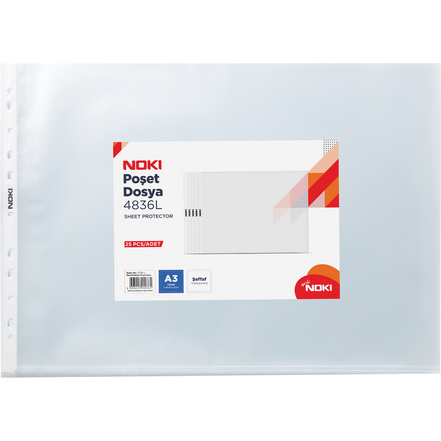 NOKI PP U-kapsa A3 horizontální, 25 ks
