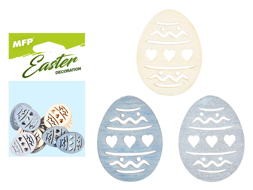 Fotografie Dekorace vejce přírodní 12ks 4cm mix