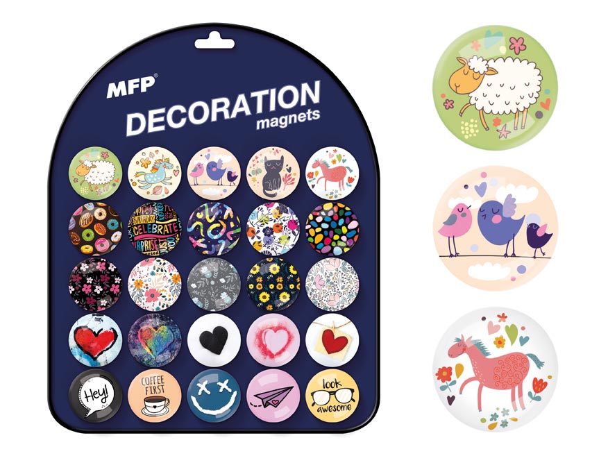 Magnet dekorační kulatý 3,5cm mix 12 4200303