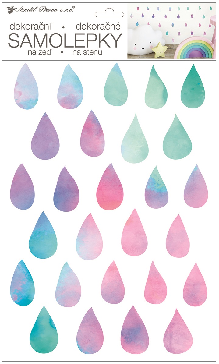 Fotografie Samolepka na zeď kapky 24 x 42 cm 10458
