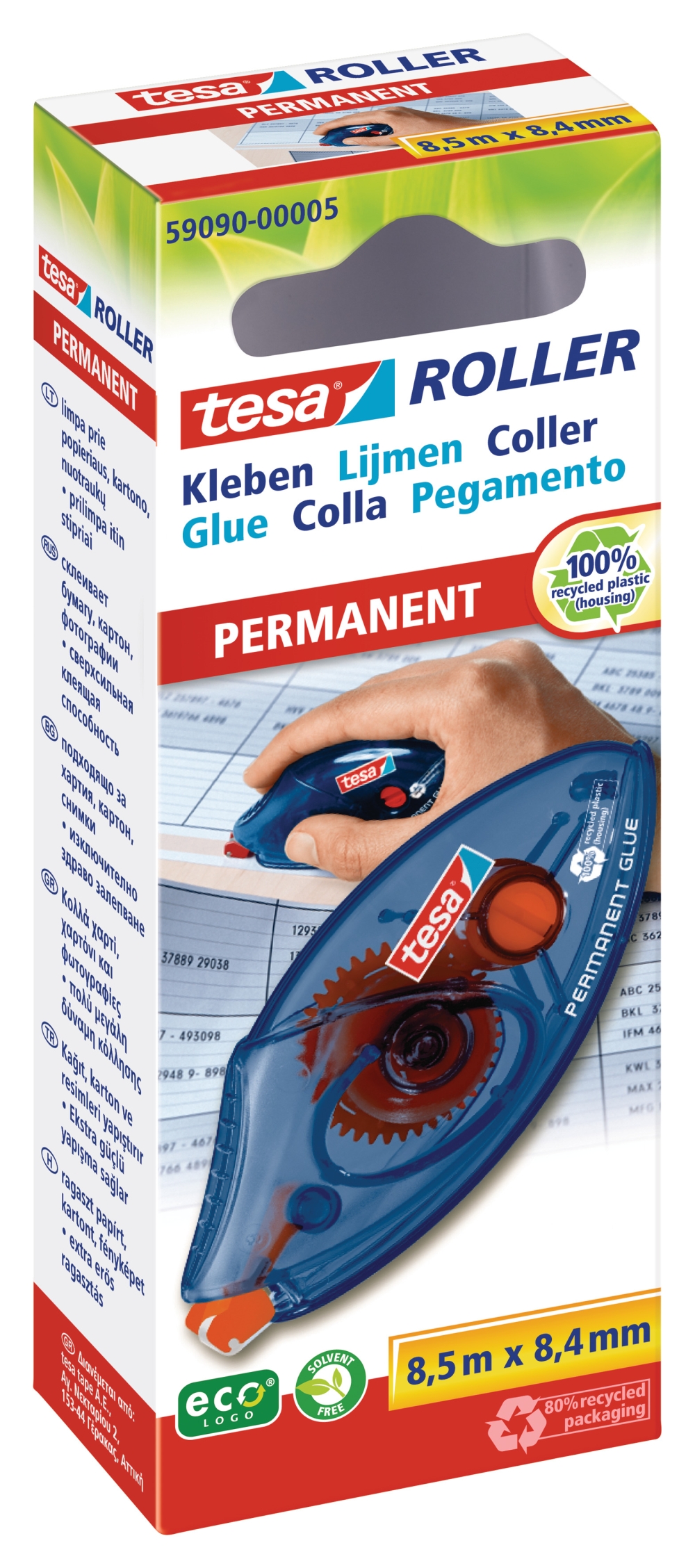 Fotografie Tesa lepicí strojek jednorázový, 8,5 m x 8,4 mm, permanentní