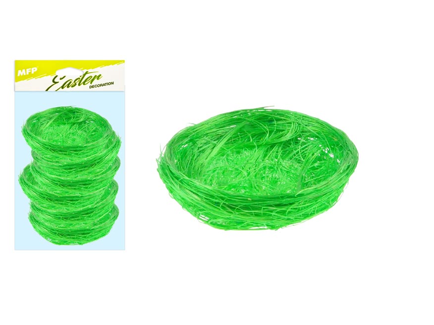 Hnízdo sisal 5cm 6ks - zelené 2221457