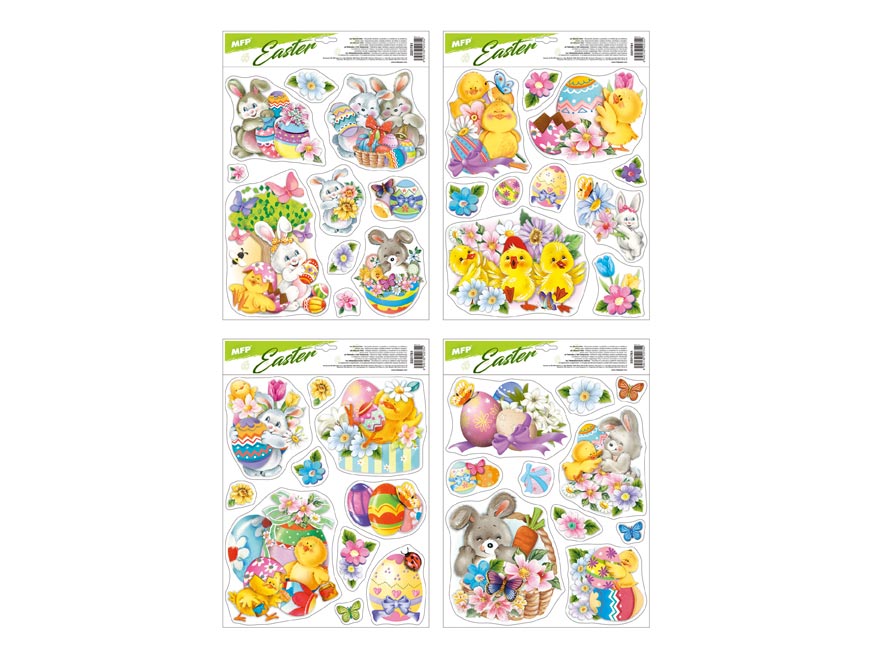 Fotografie Okenní fólie velikonoční VE011 30x42cm s glitrem 2221781