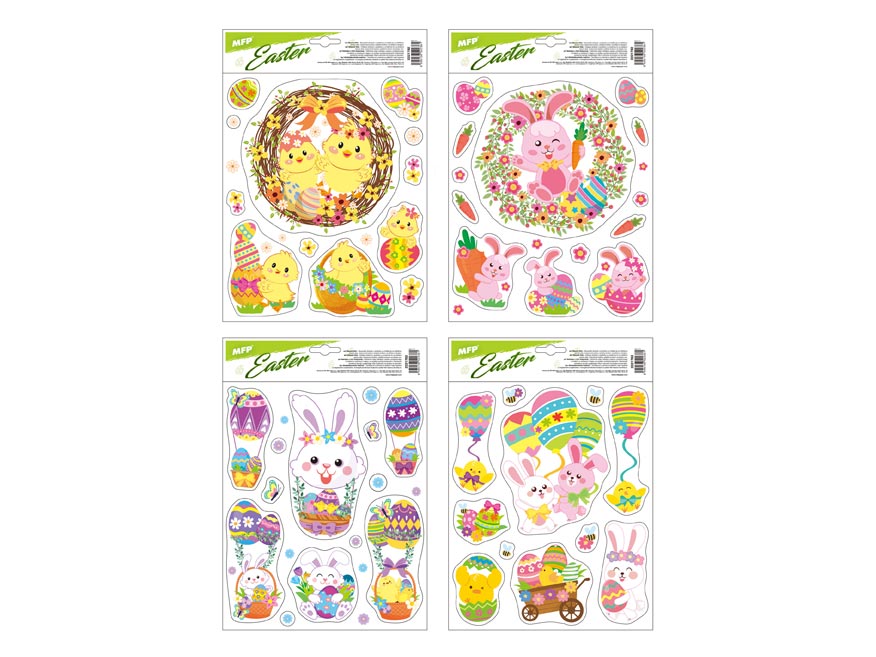 Fotografie Okenní fólie velikonoční VE012 21x30cm s glitrem 2221782