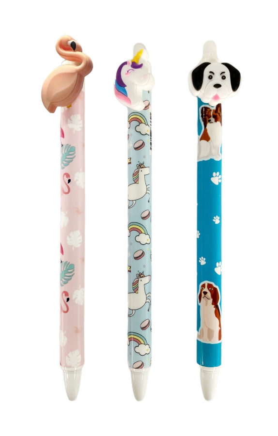 Fotografie Gumovatelné pero CONCORDE Zvířátka, modrá náplň, 0,5mm A14750