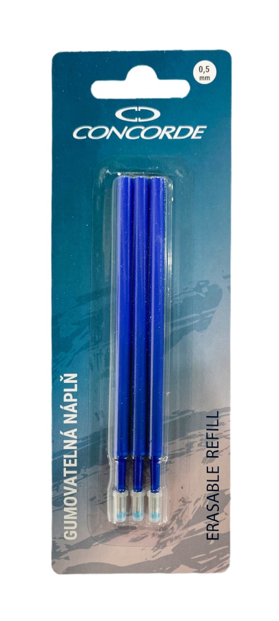 Fotografie Náplň do gumovatelného pera s motivem CONCORDE, modrá, 0,5mm/3ks A14759