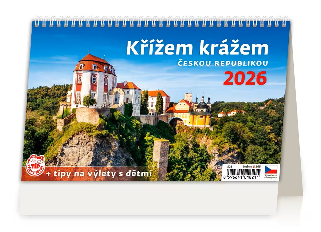 Fotografie Stolní kalendář Křížem krážem Českou republikou 2026 226x139(30)mm S23-26