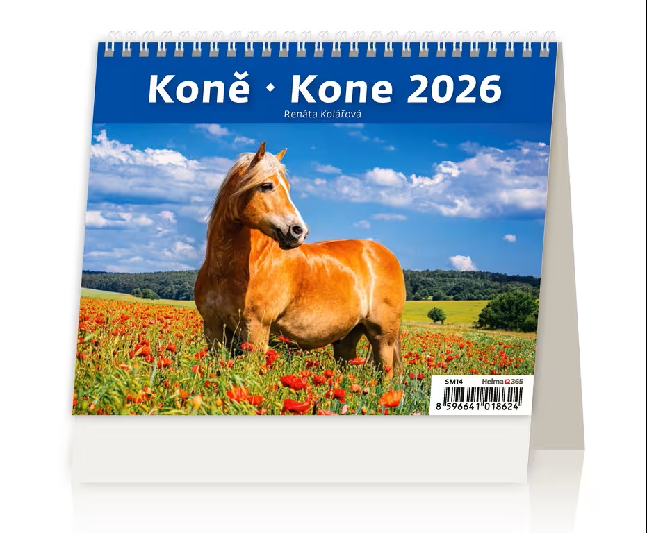 Stolní kalendář MiniMax Koně/Kone 2026 171x139(25)mm SM14-26