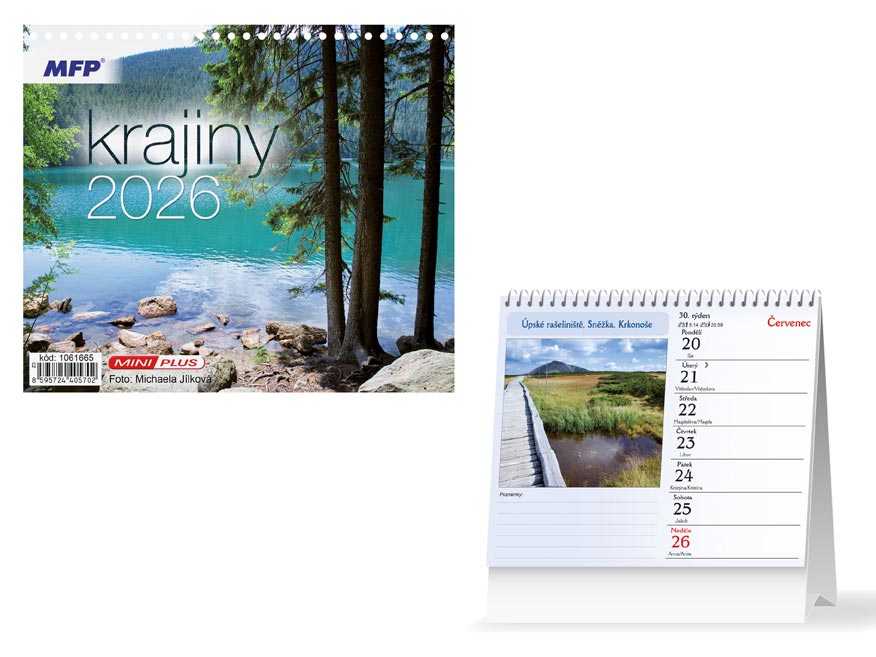 Kalendář 2026 stolní mini Krajiny 1061665