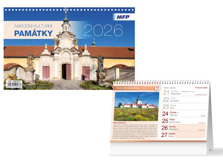 Fotografie Kalendář 2026 stolní Národní kulturní památky 1061673