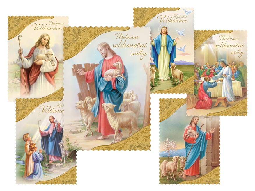 Pohlednice velikonoce 121 E výsek+UV+glitr 1300164
