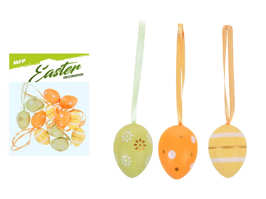 Fotografie vajíčka plast 4cm/12ks mix S190099-ORA 2221406