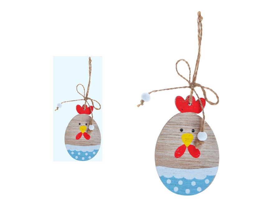 Fotografie MFP 2221421 slepice dřevo 2D závěs 8cm modrá