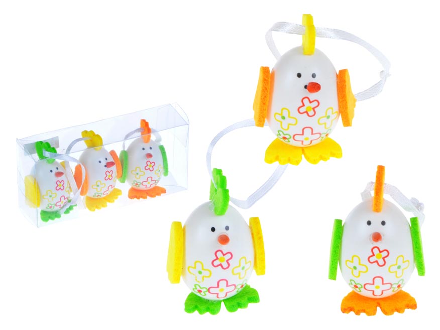 Fotografie MFP 2221434 vajíčka plast 5,5cm/3ks v slepice krabičce