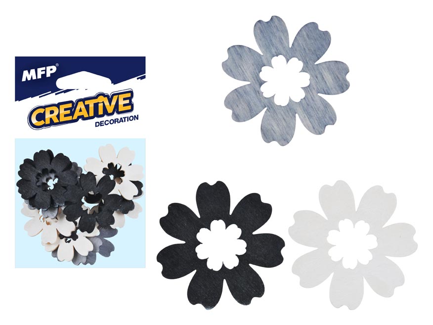 Fotografie dekorace květina přírodní 12ks 4cm mix 2221450