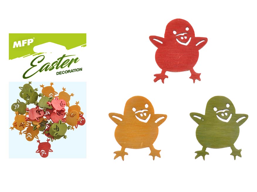 Dekorace kuřátko barevné 24ks 2cm mix 2221453