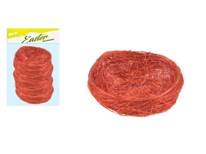 Hnízdo sisal 5cm 6ks - hnědé 2221456