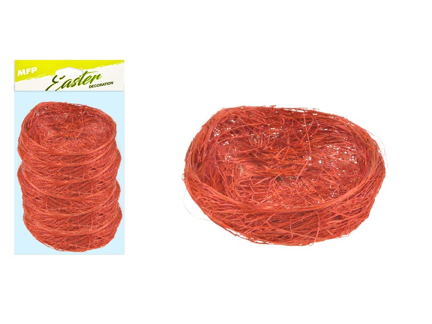 Hnízdo sisal 7cm 6ks - hnědé 2221459