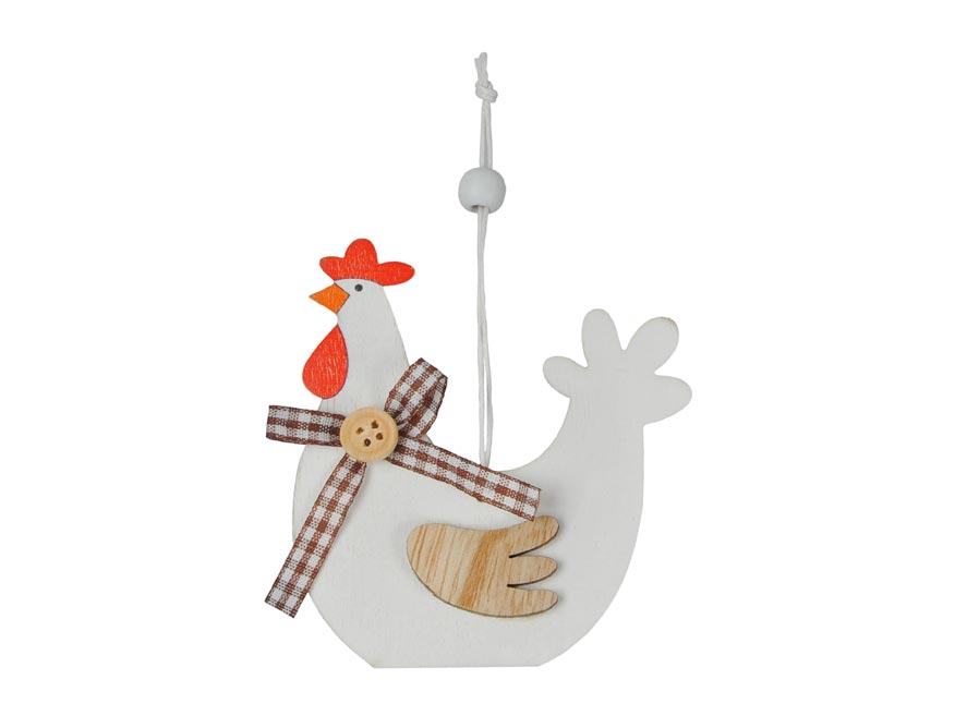 Závěs Slepice 9cm bílá 2221560