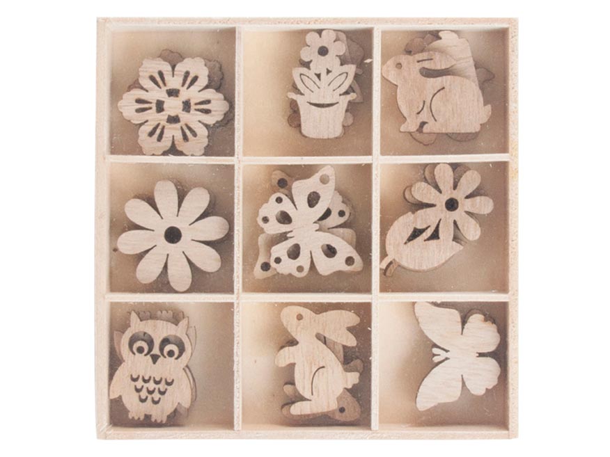 Fotografie dekorace dřevo 3cm/27ks mix motivů 2221735