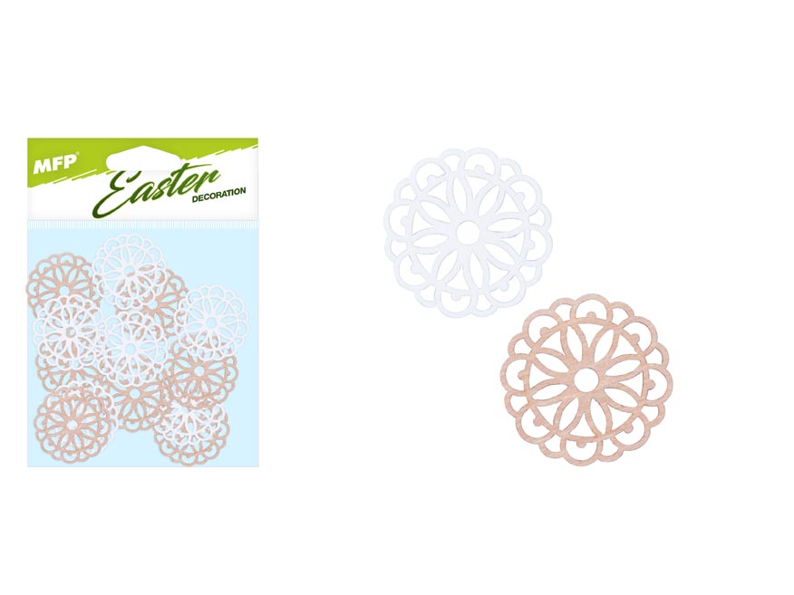 Fotografie dekorace mandala 3,5cm 12ks přírodní mix 2221745