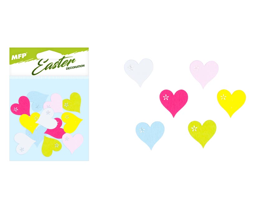 Fotografie Dekorace srdce 2,5cm 12ks barevný mix 2221753
