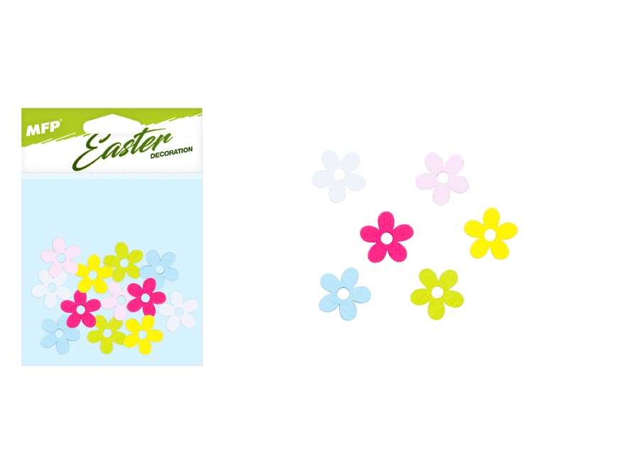 Dekorace kytička 2cm 12ks barevný mix 2221756