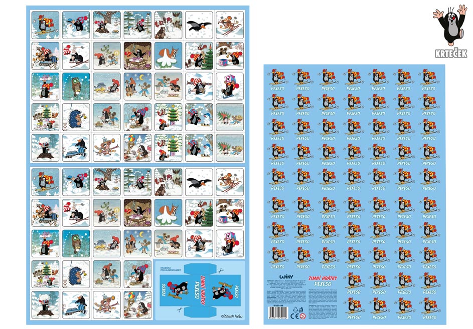 Pexeso Krtek W031448 vystřihovací Zimní hrátky 5301237