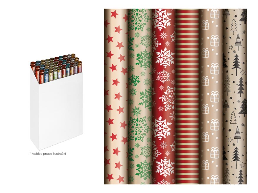 Fotografie Balicí papír vánoční role 500x70 kraft mix č. 1 5811767