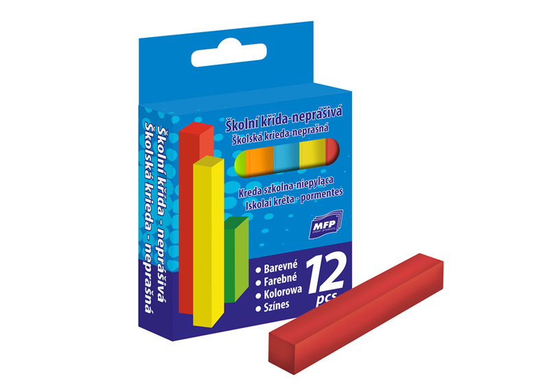 Fotografie Křída školní barevná 6 barev /bal - neprášivá