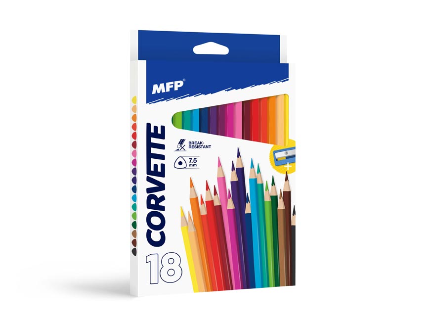 Fotografie pastelky 18 ks triangular s ořezávátkem 6330511