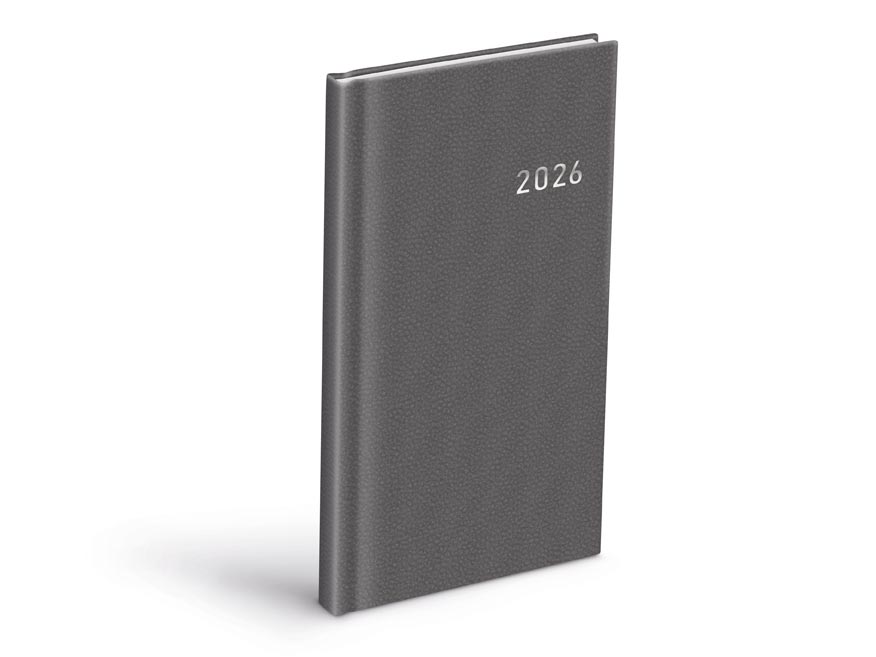 Fotografie Diář 2026 T806 PVC dark gray 90x170mm 7781510