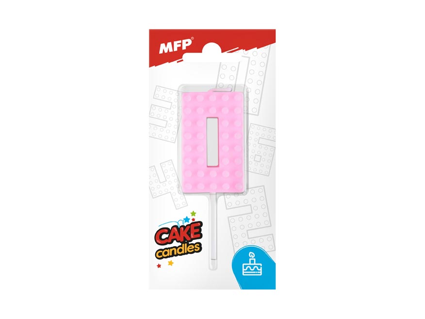 Fotografie dortová svíčka blok č. 0 růžová 8800090