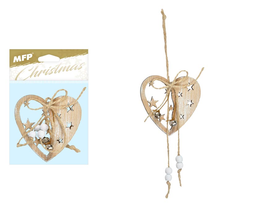 Závěs srdce dřevo 8cm 8886145