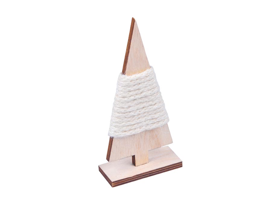 Stromek 16cm dřevo motouz 8886405