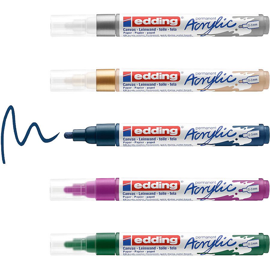 Fotografie Akrylový popisovač e-5100/5 M, sada Metallic