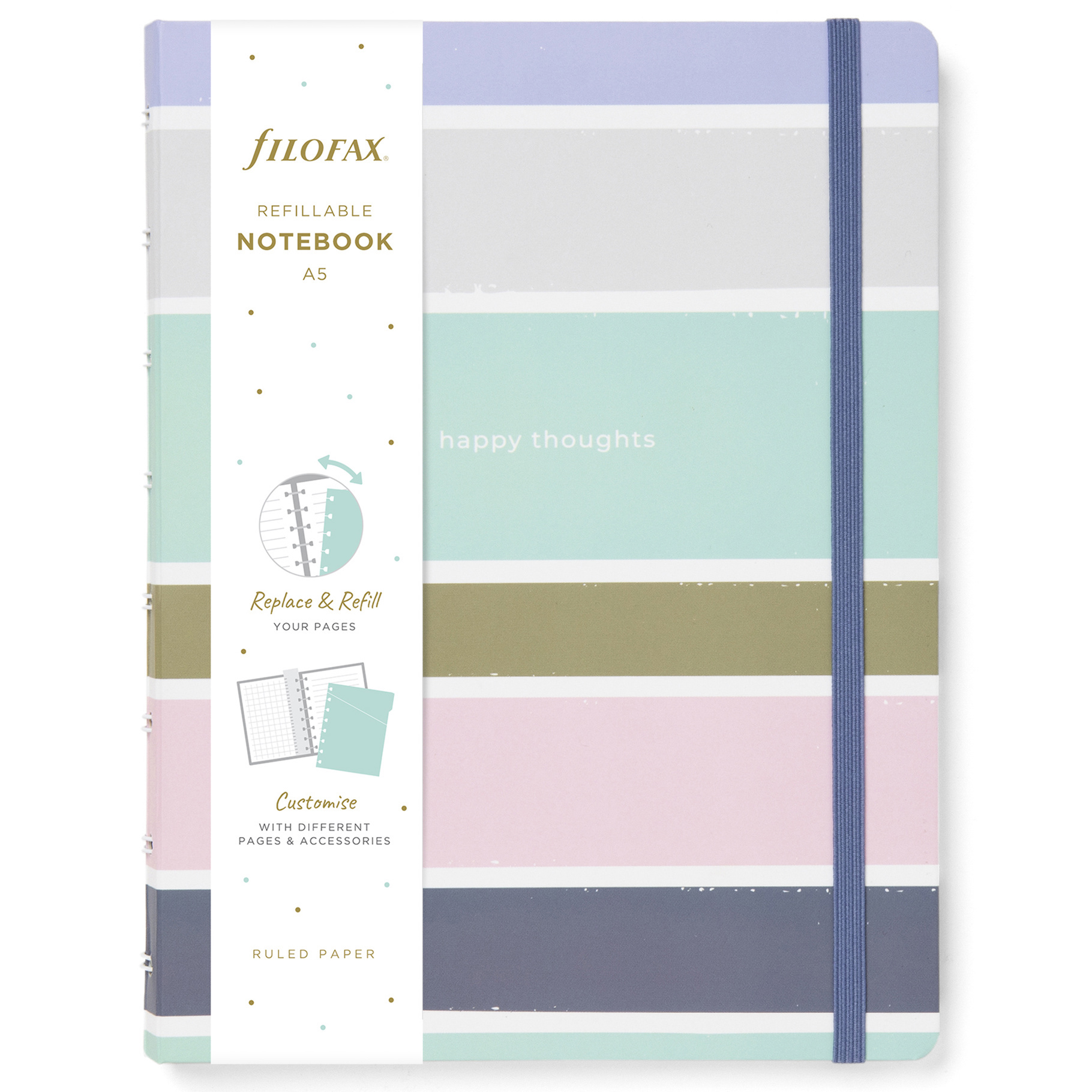 Filofax, Notebook Good Vibes, A5, Stripes