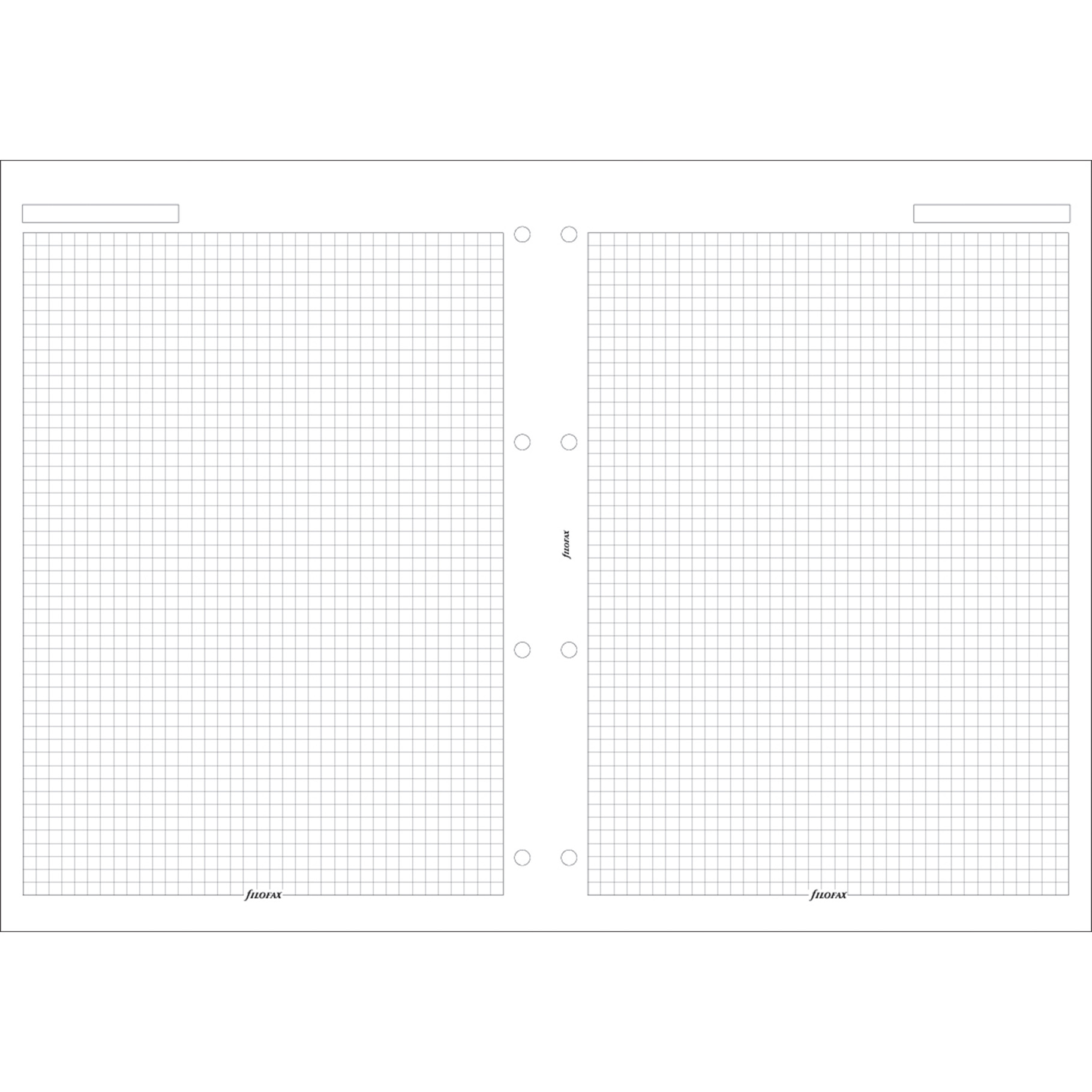 Filofax, Papíry pro diáře, čtverečkované, A4, bílá