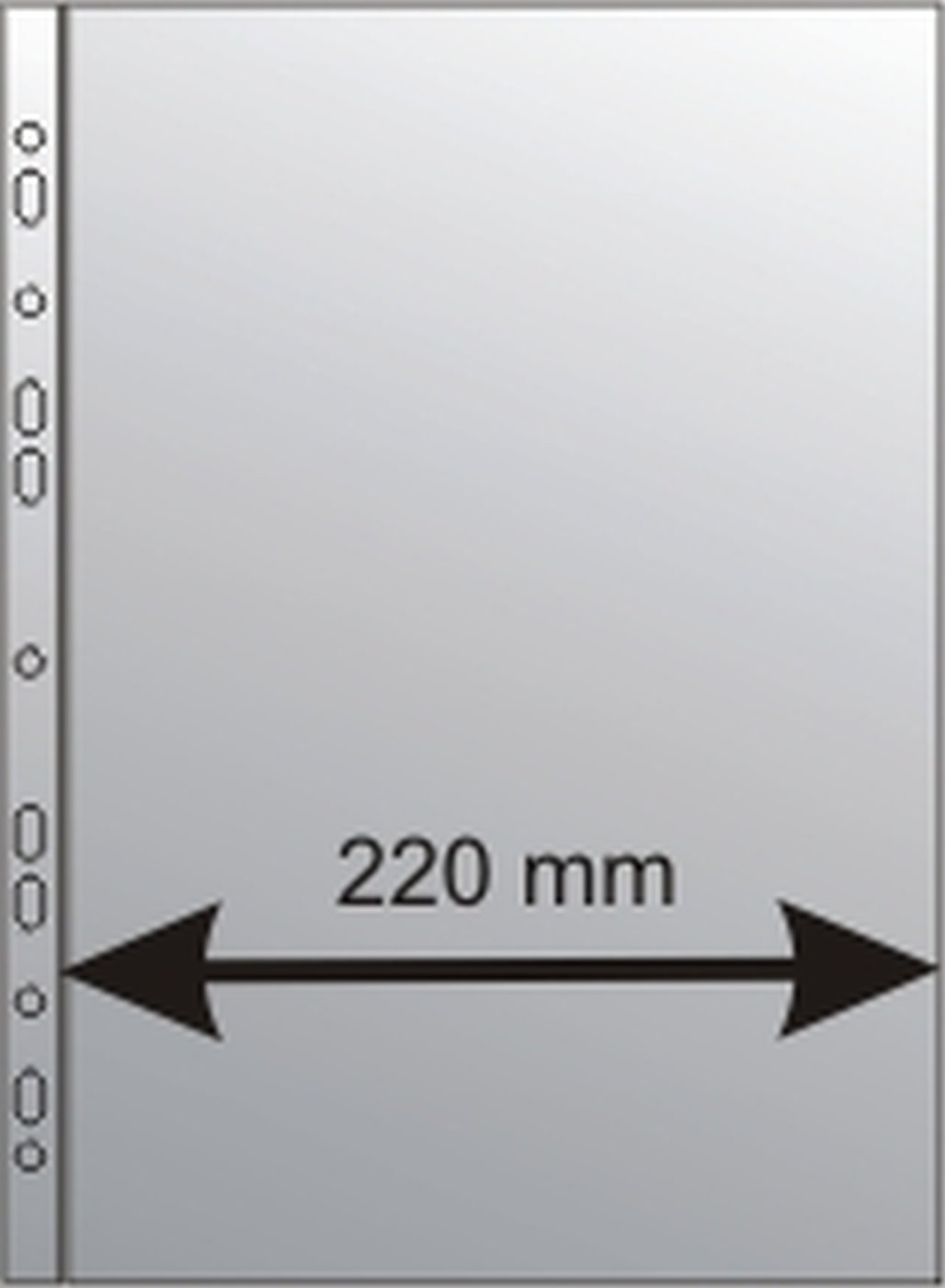 Fotografie Obal A4 jumbo vnitř.rozm.220x300x0,3mm "U" extra široký eurozávěs 150mic 25ks