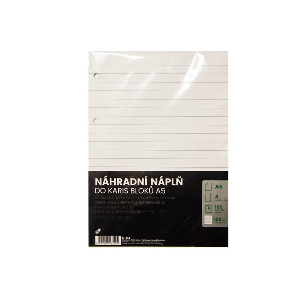 Náhradní náplň do KARIS A5 100 listů, linka 5-314