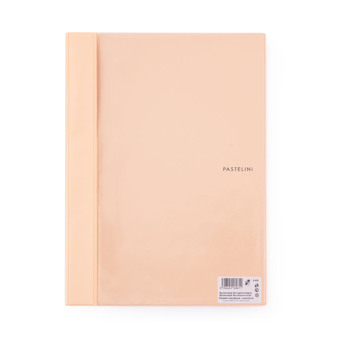 Fotografie Rychlovazač A4 PVC s kapsou PASTELINI meruňková 5-435