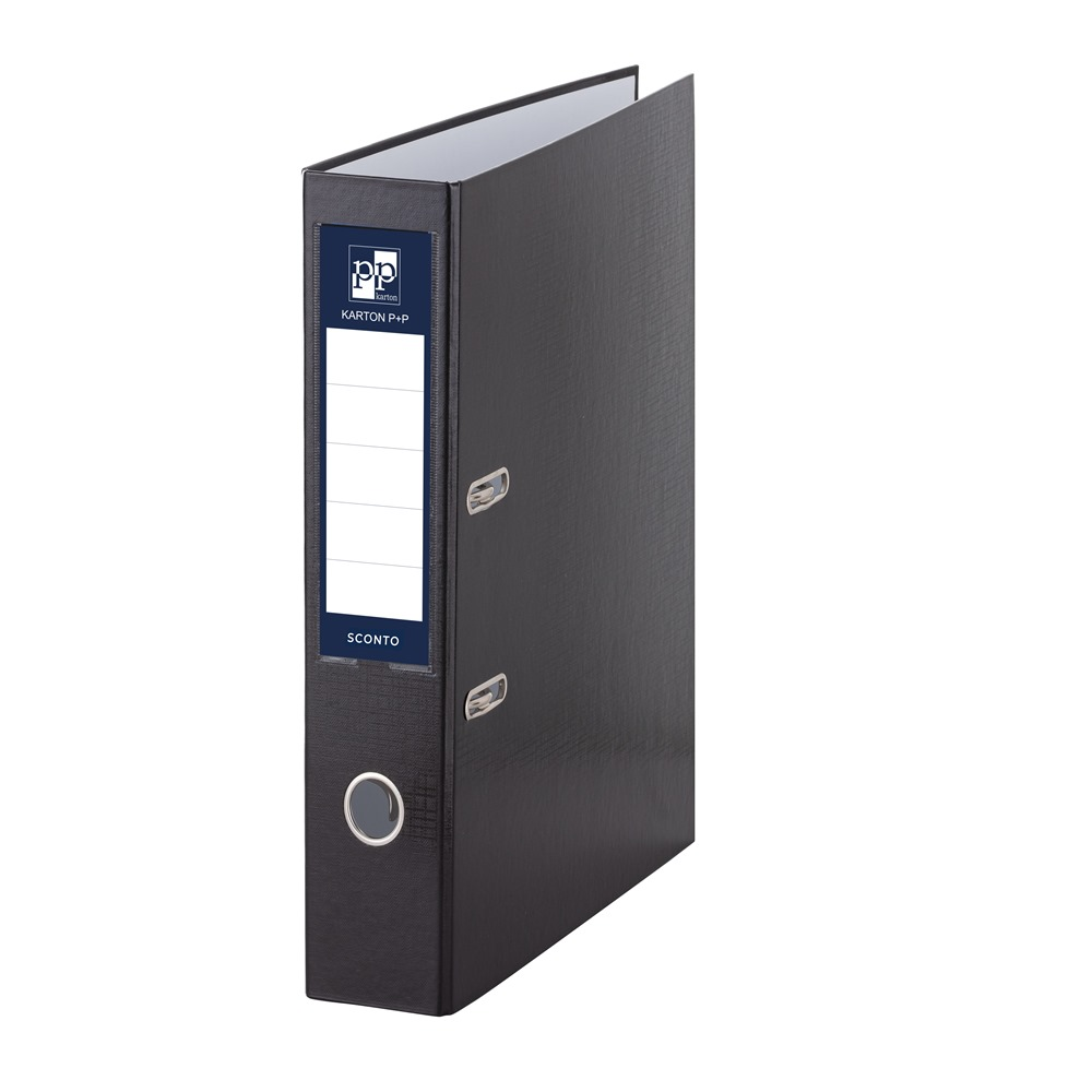 Fotografie Pořadač A4 poloplast páka 5cm SCONTO černý 9-987