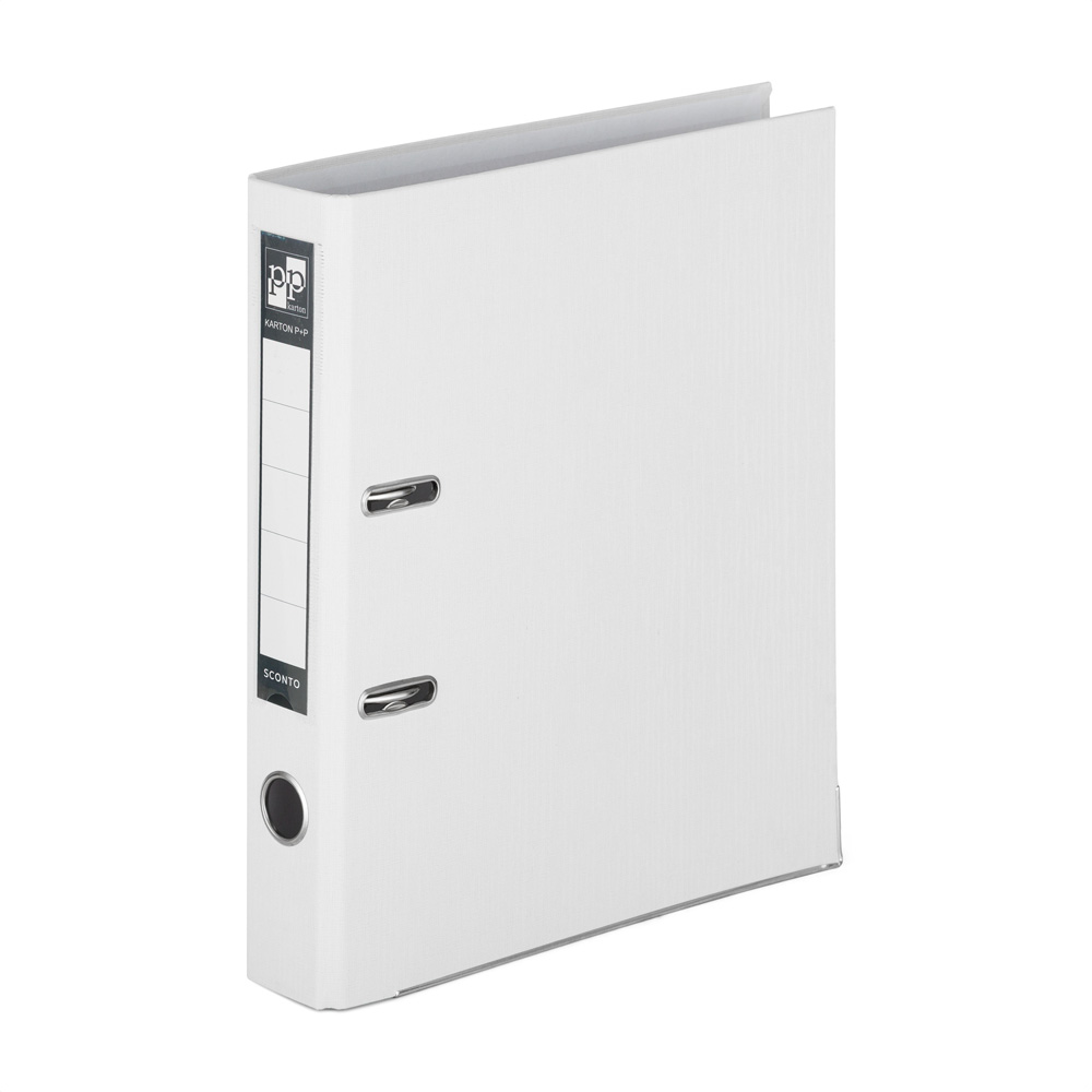 Fotografie Pořadač A4 poloplast páka 5cm SCONTO bílý 9-989