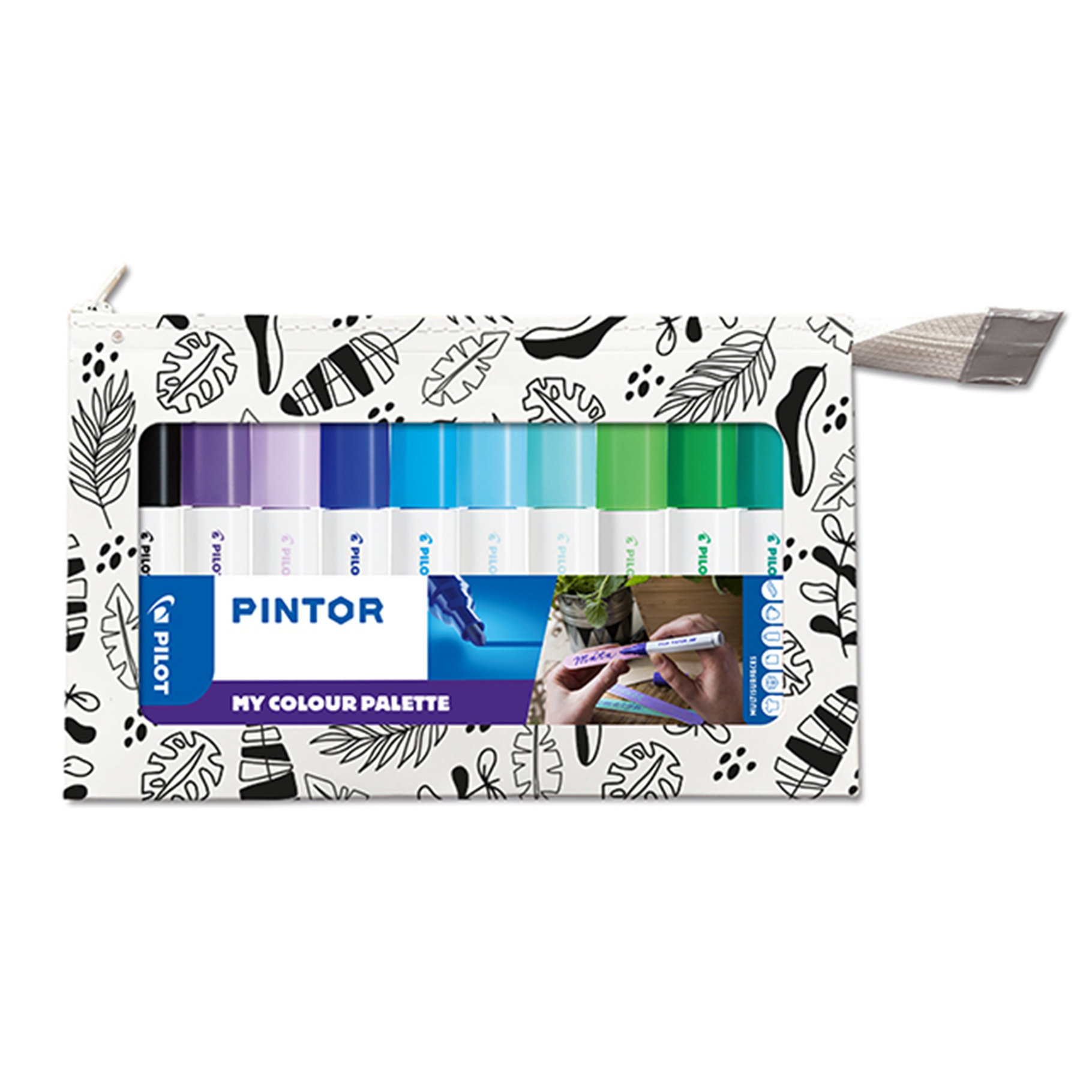 Fotografie Akrylový popisovač Pilot Pintor, Medium, sada 10 ks, studené odstíny Pilot