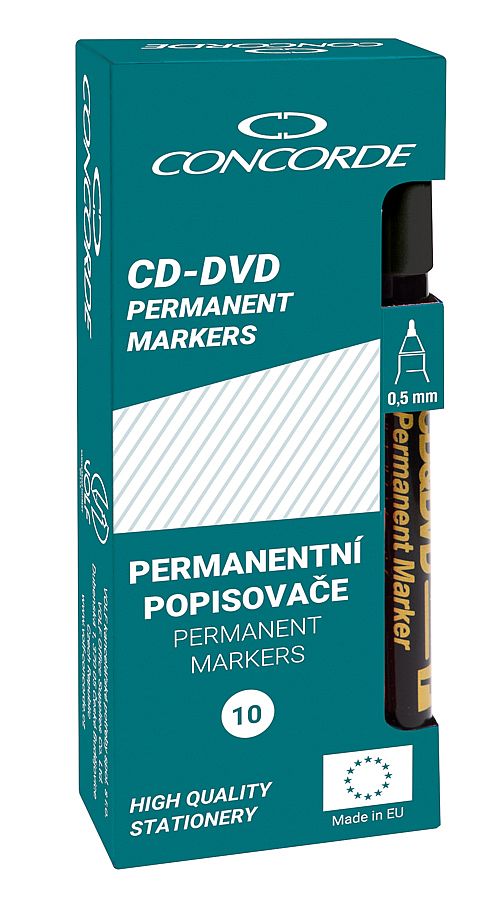 Fotografie Popisovač CONCORDE CD & DVD, permanentní, 0,5mm, černá A65738